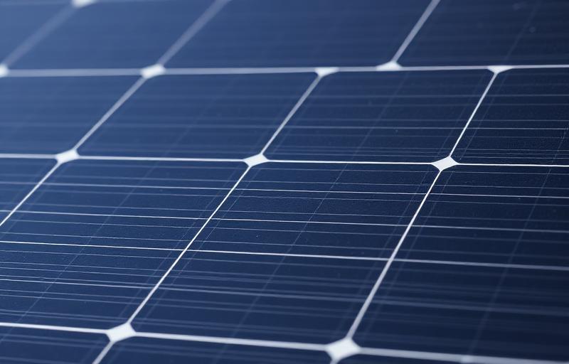 Premium monocrystalline solar panel close-up